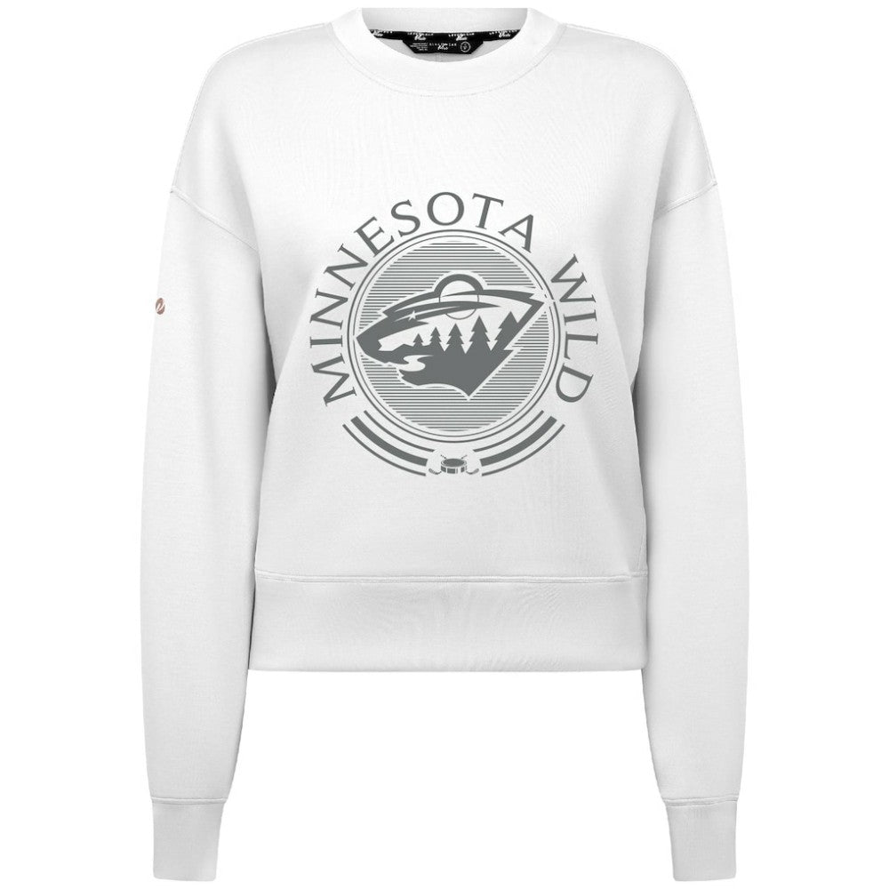 Minnesota Wild Levelwear Women's Slate & Snow Sponge Tri-Blend Sweatshirt - White | US 203561127