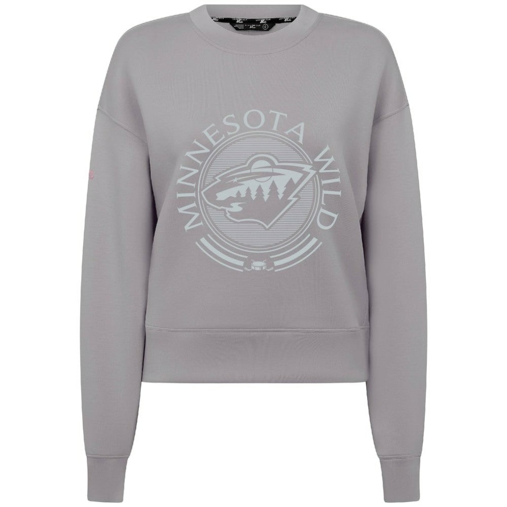 Minnesota Wild Levelwear Women's Slate & Snow Sponge Tri-Blend Sweatshirt - Gray | US 203561128