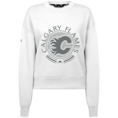 Calgary Flames Levelwear Women's Slate & Snow Sponge Tri-Blend Sweatshirt - White | US 203561130