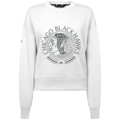 Chicago Blackhawks Levelwear Women's Slate & Snow Sponge Tri-Blend Sweatshirt - White | US 203561132
