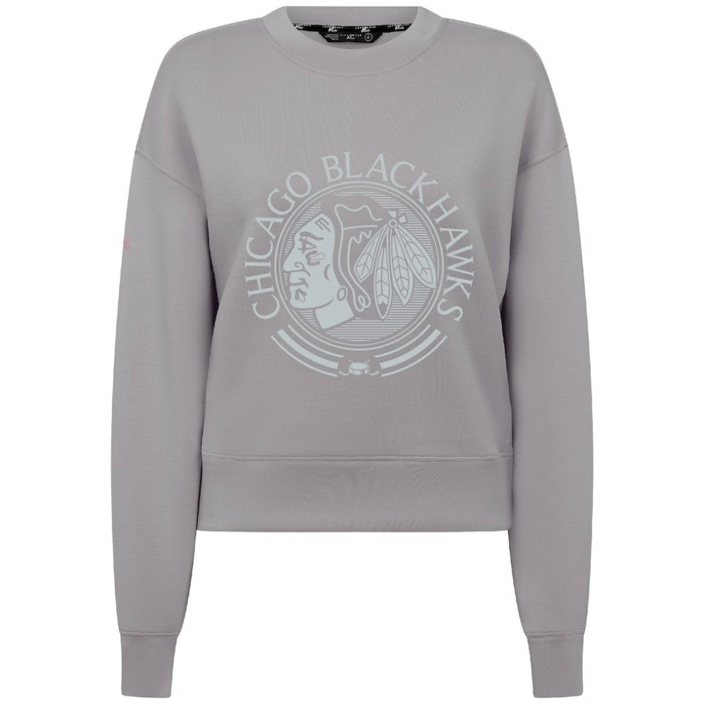 Chicago Blackhawks Levelwear Women's Slate & Snow Sponge Tri-Blend Sweatshirt - Gray | US 203561134