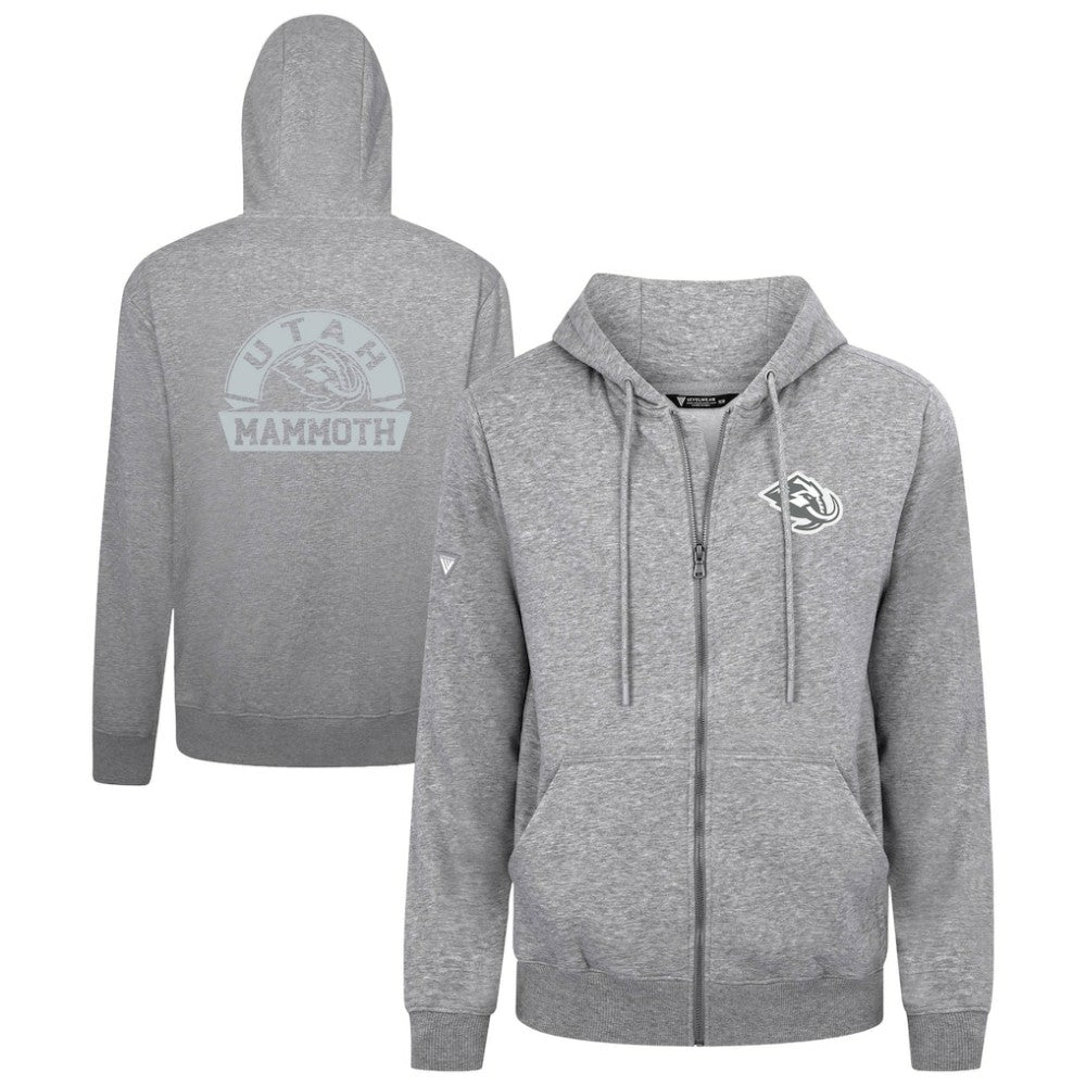 Utah Mammoth Levelwear Podium Chenille Logo Full-Zip Hoodie - Gray | US 203561138