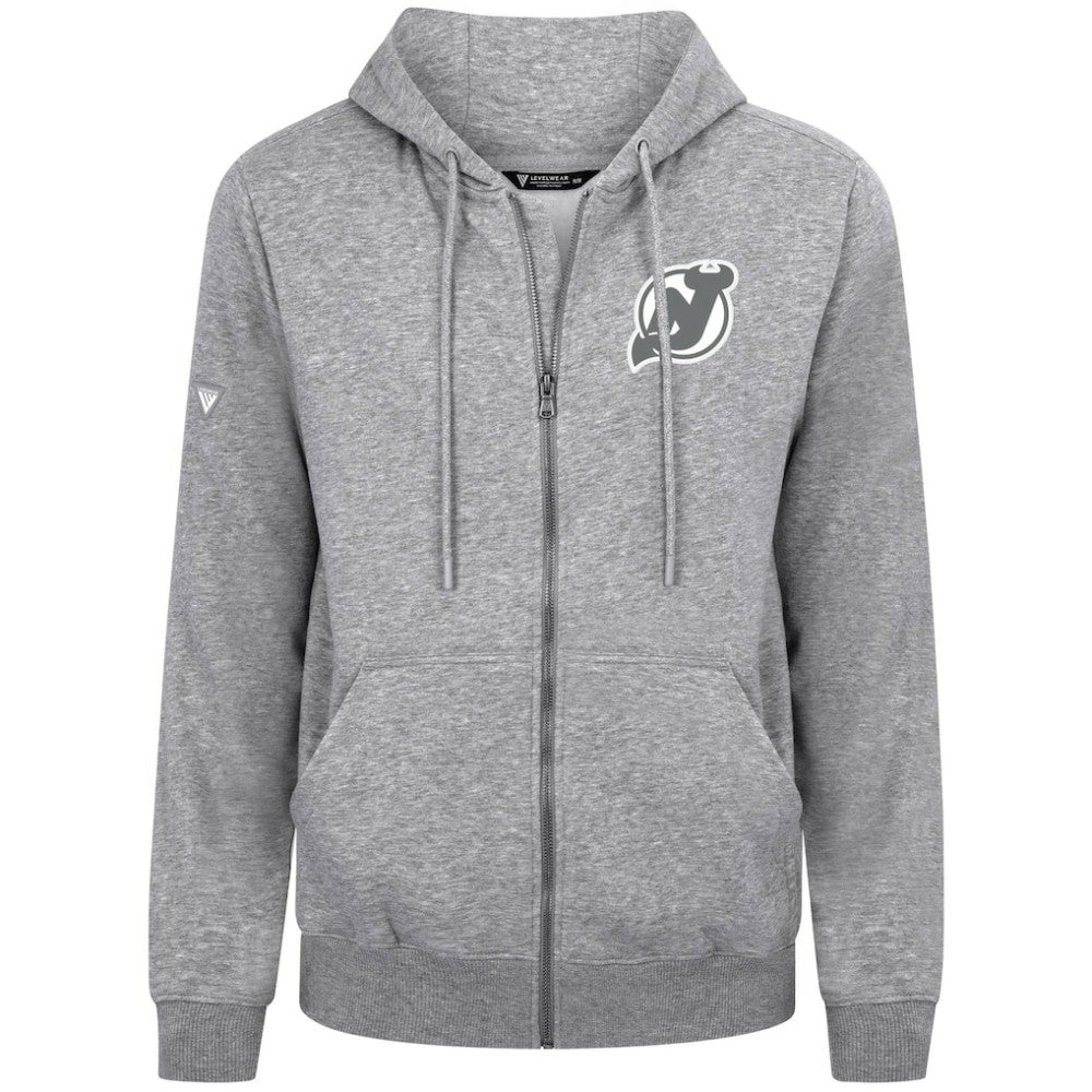 New Jersey Devils Levelwear Podium Chenille Logo Full-Zip Hoodie - Gray | US 203561139