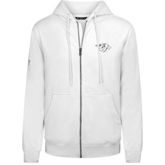 Nashville Predators Levelwear Podium Chenille Logo Full-Zip Hoodie - White | US 203561143