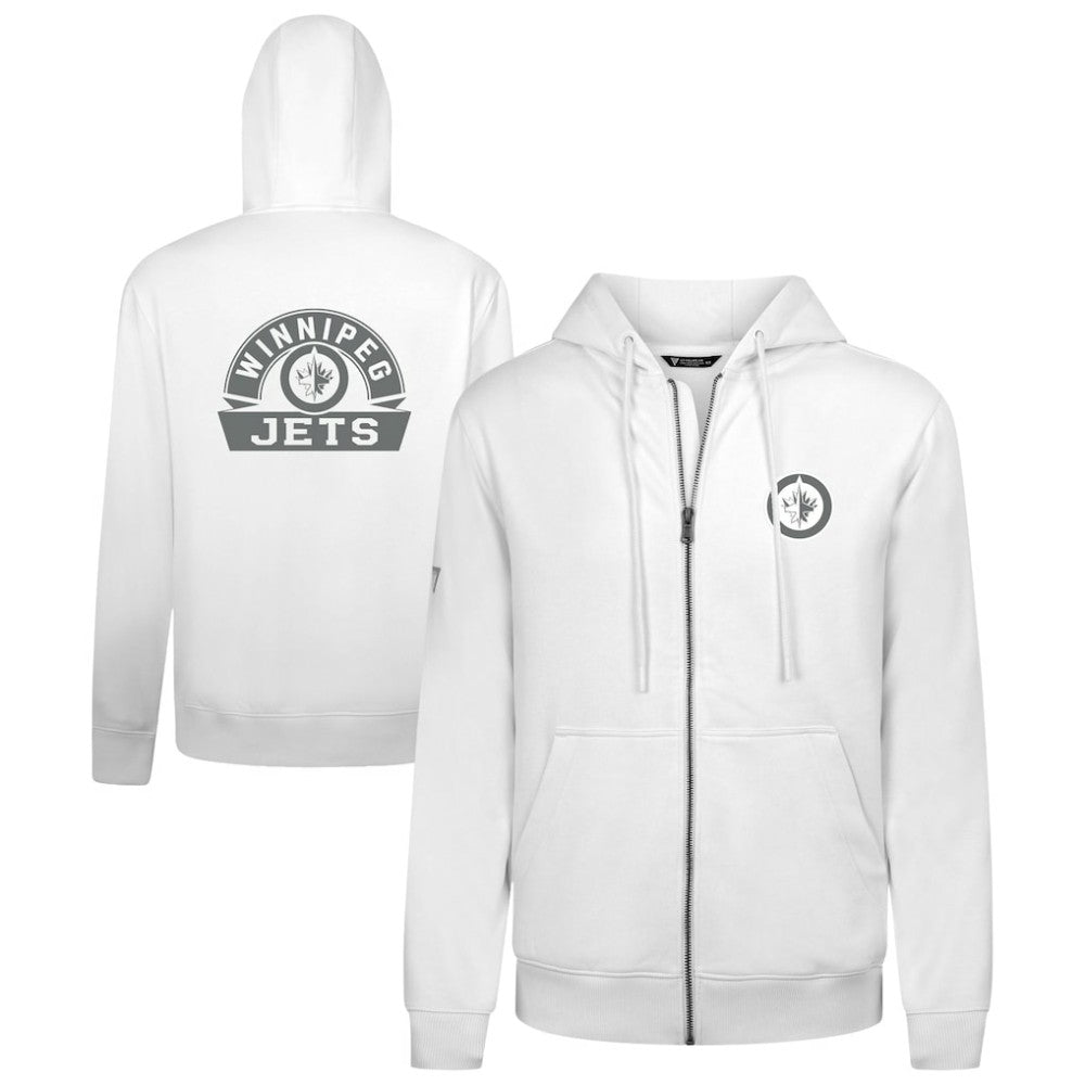 Winnipeg Jets Levelwear Podium Chenille Logo Full-Zip Hoodie - White | US 203561150