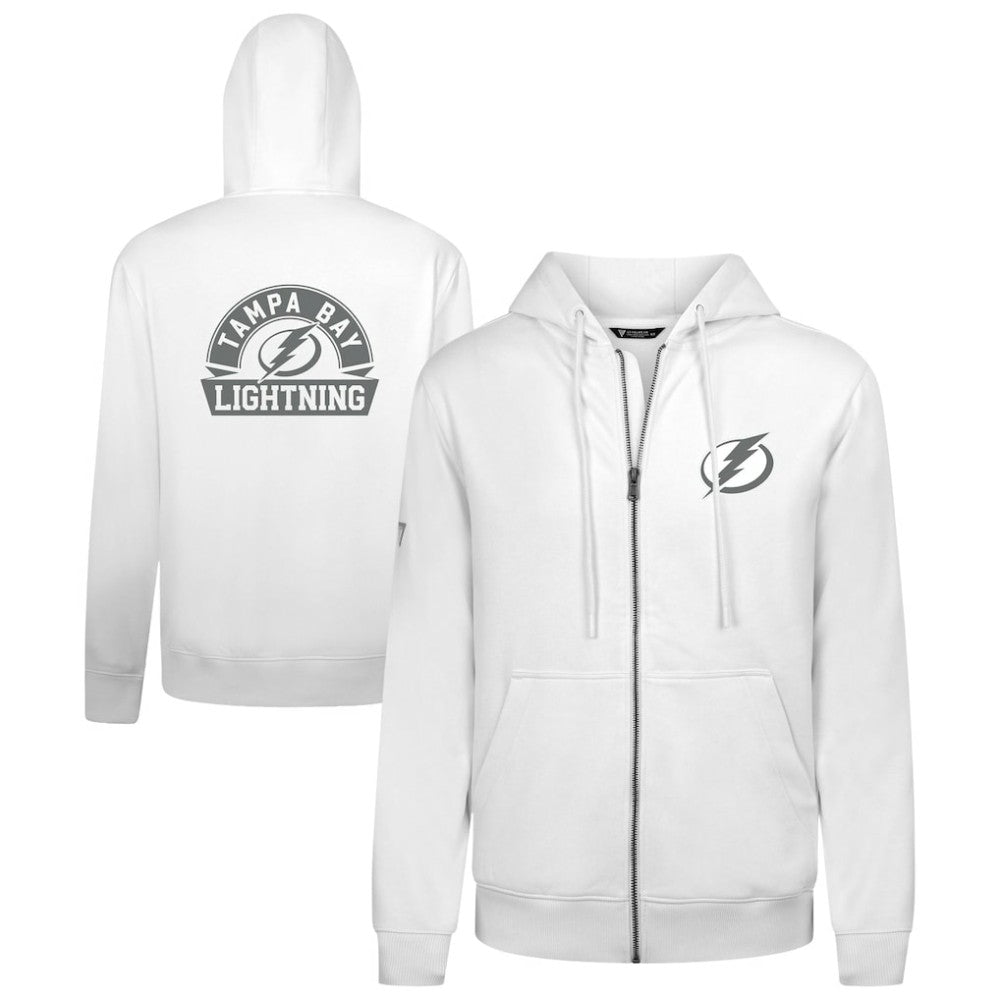 Tampa Bay Lightning Levelwear Podium Chenille Logo Full-Zip Hoodie - White | US 203561154
