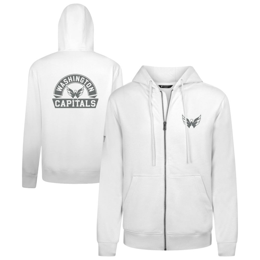 Washington Capitals Levelwear Podium Chenille Logo Full-Zip Hoodie - White | US 203561157