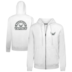 Washington Capitals Levelwear Podium Chenille Logo Full-Zip Hoodie - White | US 203561157
