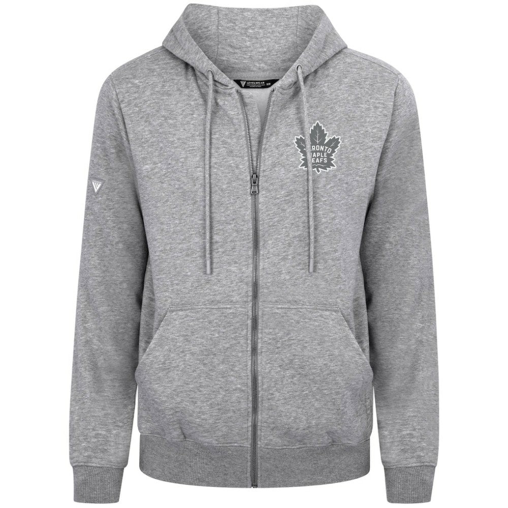 Toronto Maple Leafs Levelwear Podium Chenille Logo Full-Zip Hoodie - Gray | US 203561162