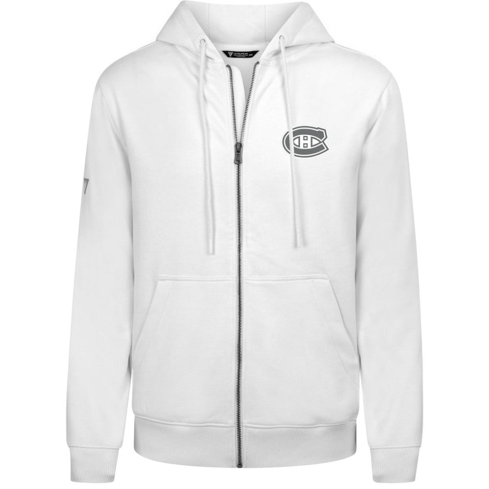 Montreal Canadiens Levelwear Podium Chenille Logo Full-Zip Hoodie - White | US 203561163