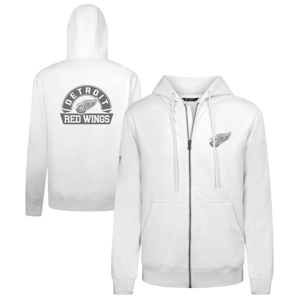 Detroit Red Wings Levelwear Podium Chenille Logo Full-Zip Hoodie - White | US 203561165