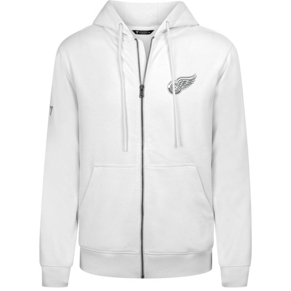Detroit Red Wings Levelwear Podium Chenille Logo Full-Zip Hoodie - White | US 203561165