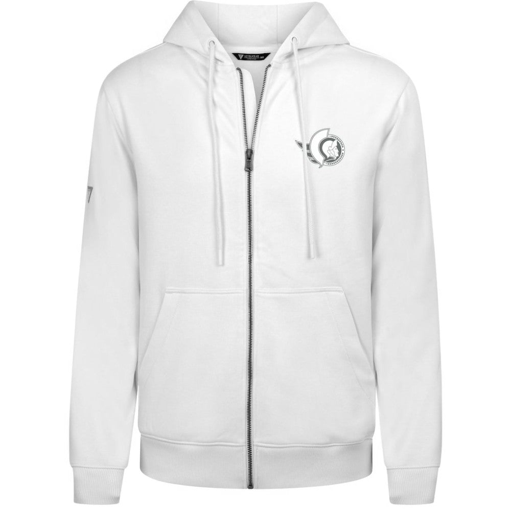 Ottawa Senators Levelwear Podium Chenille Logo Full-Zip Hoodie - White | US 203561168