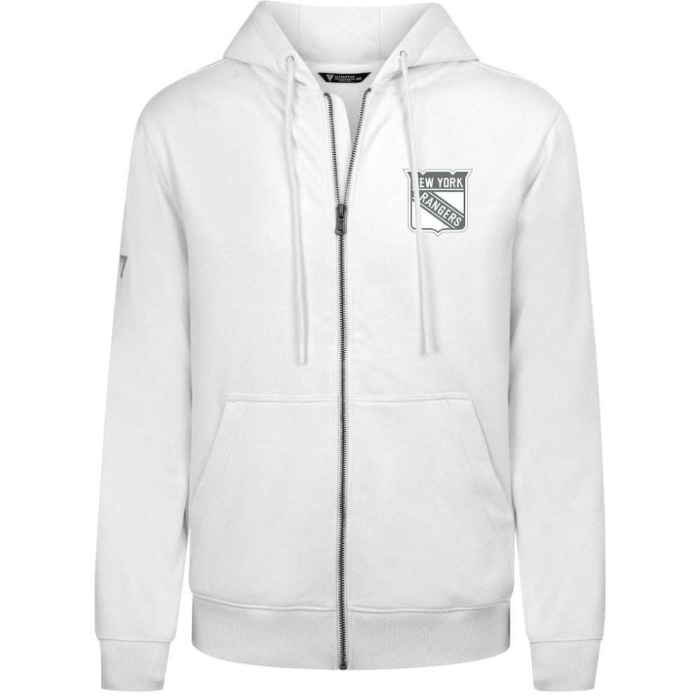 New York Rangers Levelwear Podium Chenille Logo Full-Zip Hoodie - White | US 203561169