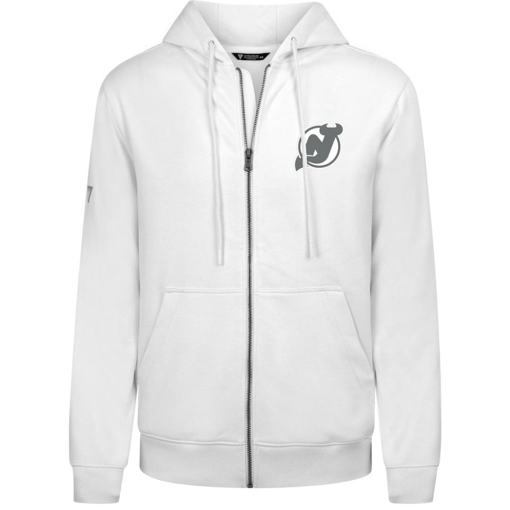 New Jersey Devils Levelwear Podium Chenille Logo Full-Zip Hoodie - White | US 203561175