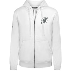 New Jersey Devils Levelwear Podium Chenille Logo Full-Zip Hoodie - White | US 203561175