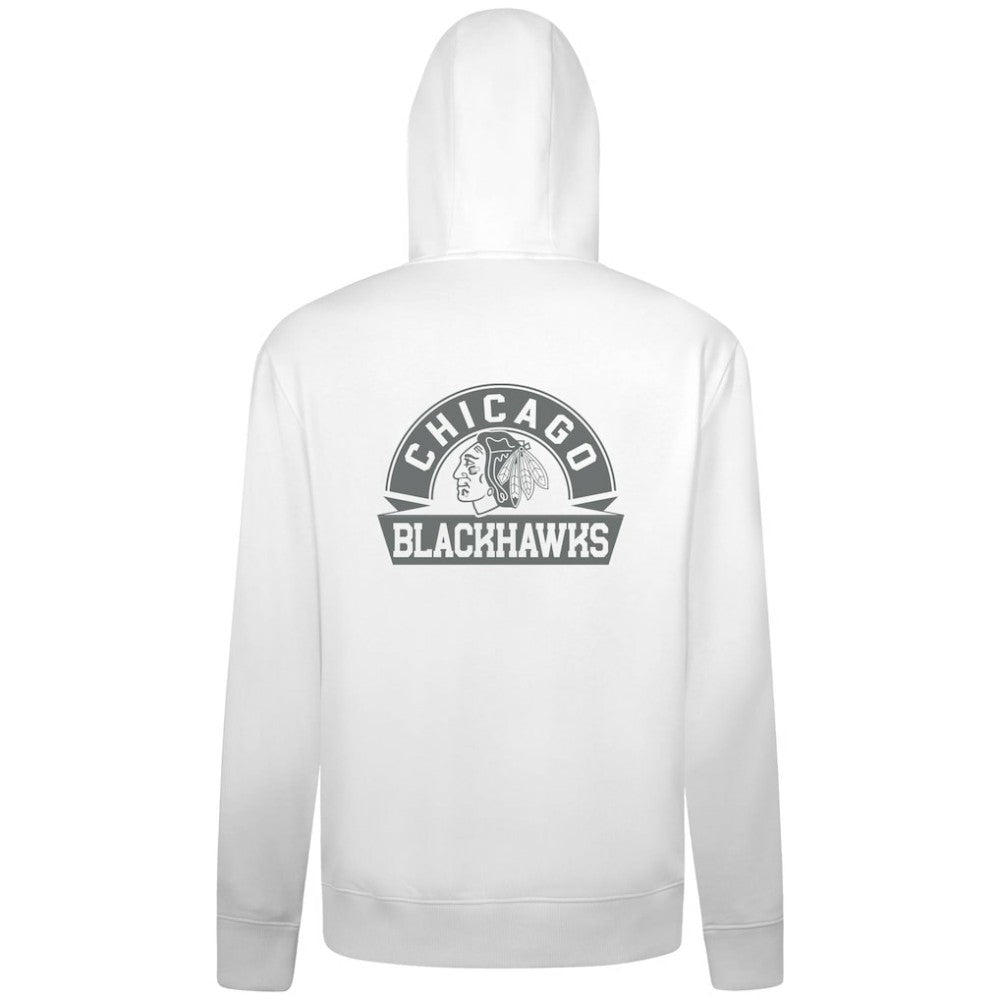 Chicago Blackhawks Levelwear Podium Banner Arch Full-Zip Hoodie - White | US 203561179