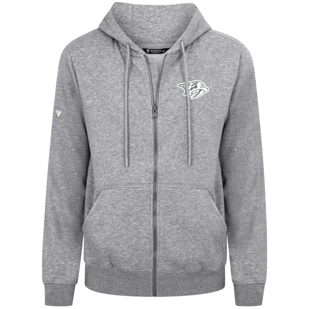Nashville Predators Levelwear Podium Banner Arch Full-Zip Hoodie - Gray | US 203561182