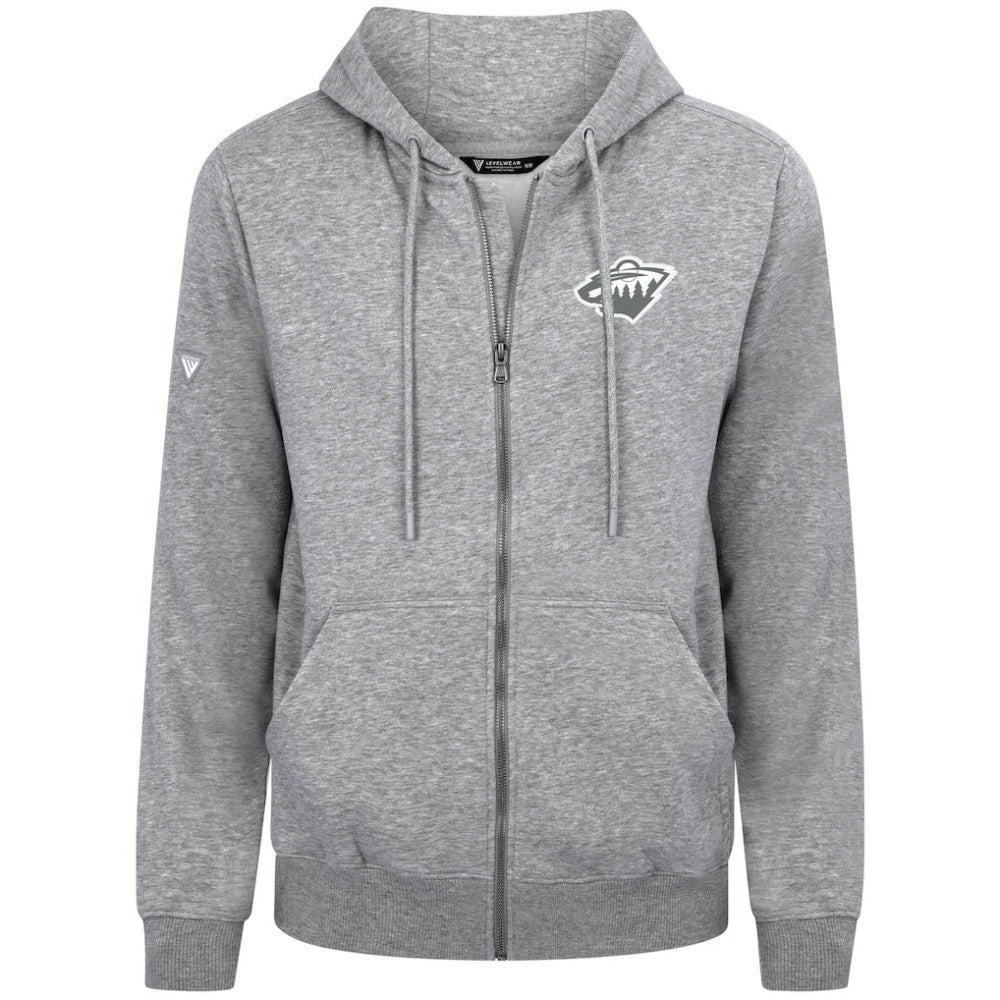 Minnesota Wild Levelwear Podium Banner Arch Full-Zip Hoodie - Gray | US 203561183