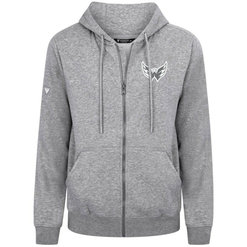 Washington Capitals Levelwear Podium Banner Arch Full-Zip Hoodie - Gray | US 203561184