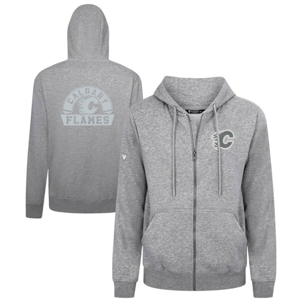 Calgary Flames Levelwear Podium Banner Arch Full-Zip Hoodie - Gray | US 203561192