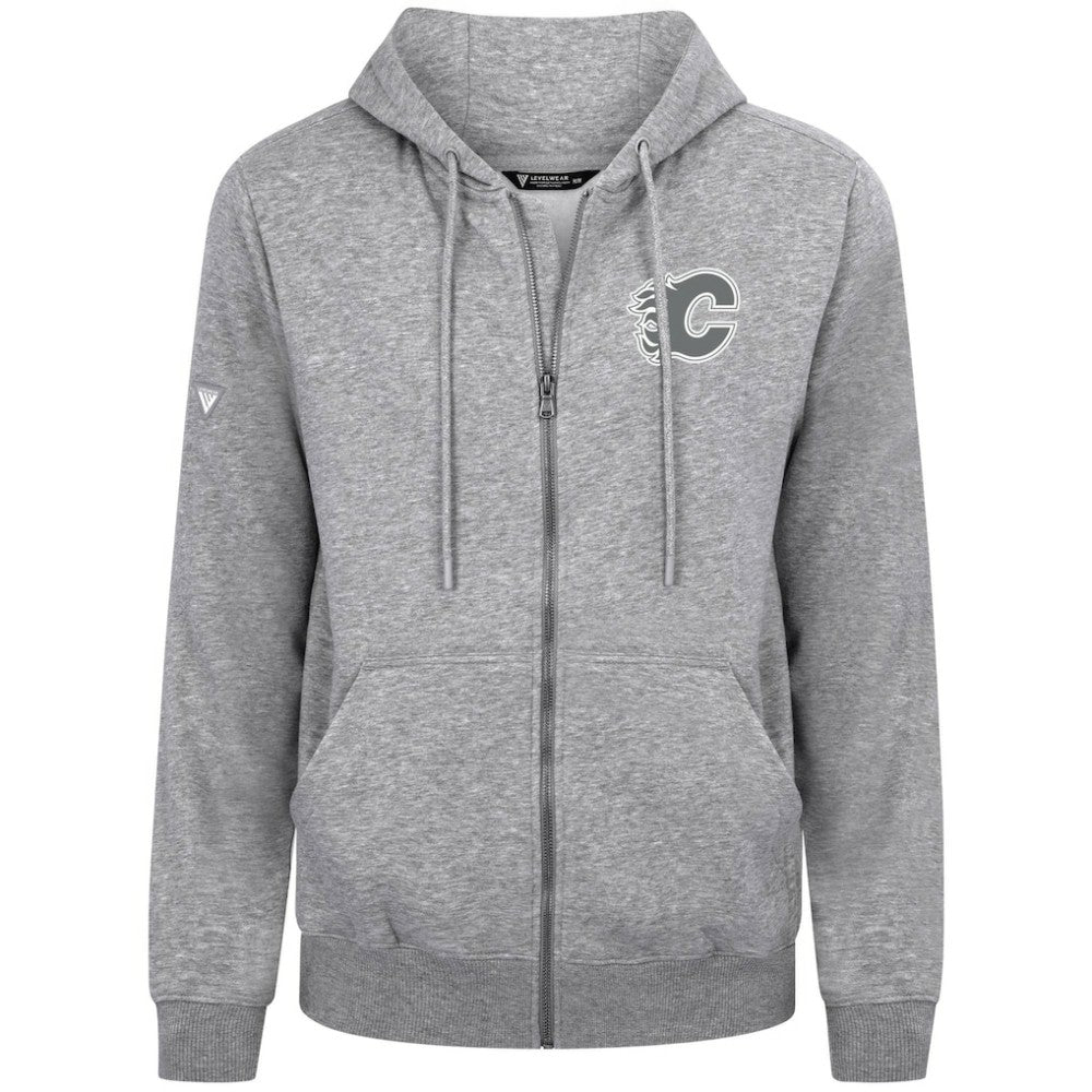 Calgary Flames Levelwear Podium Banner Arch Full-Zip Hoodie - Gray | US 203561192