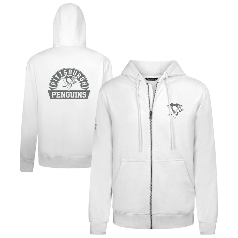 Pittsburgh Penguins Levelwear Podium Banner Arch Full-Zip Hoodie - White | US 203561199