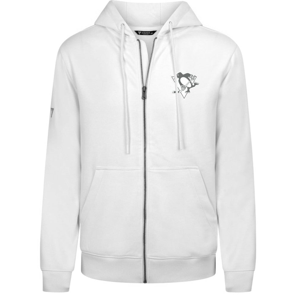 Pittsburgh Penguins Levelwear Podium Banner Arch Full-Zip Hoodie - White | US 203561199