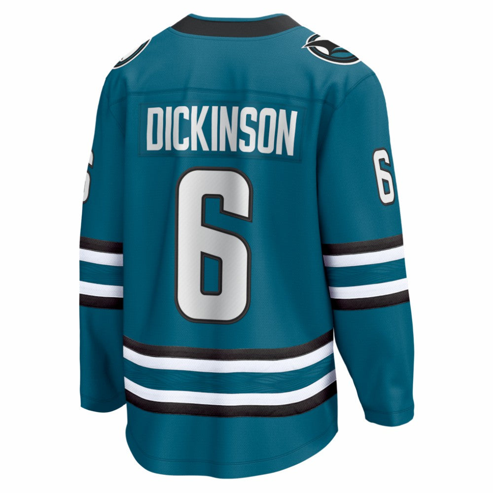 Sam Dickinson San Jose Sharks Fanatics Home Breakaway Jersey - Teal | US 203563399