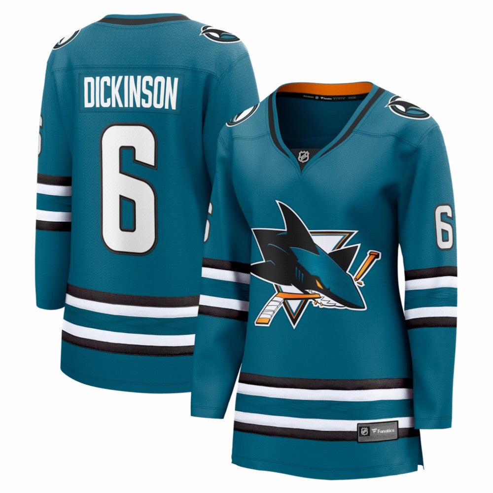 Sam Dickinson San Jose Sharks Fanatics Women's Home Breakaway Jersey - Teal | US 203563400