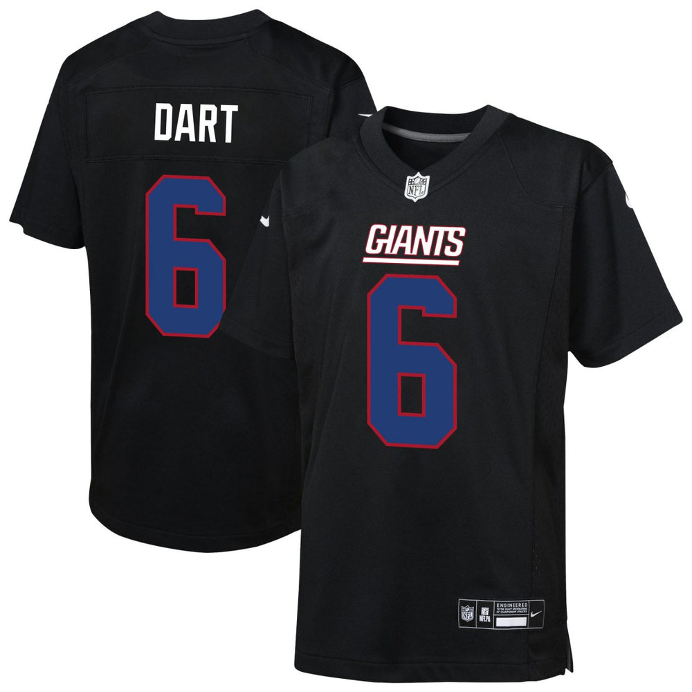 Jaxson Dart New York Giants Youth Fashion Game Jersey - Carbon Black Jerseys