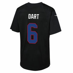 Jaxson Dart New York Giants Youth Fashion Game Jersey - Carbon Black Jerseys