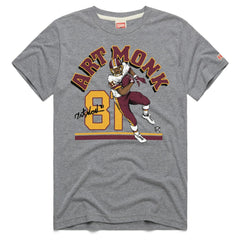 Art Monk Washington Commanders Homage Unisex Retired Player Classic Illustration Tri-Blend T-Shirt - Gray T-shirts