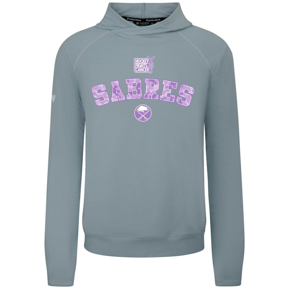 Buffalo Sabres Levelwear Hockey Fights Cancer Mandate Tri-Blend Hoodie - Gray | US 203563884