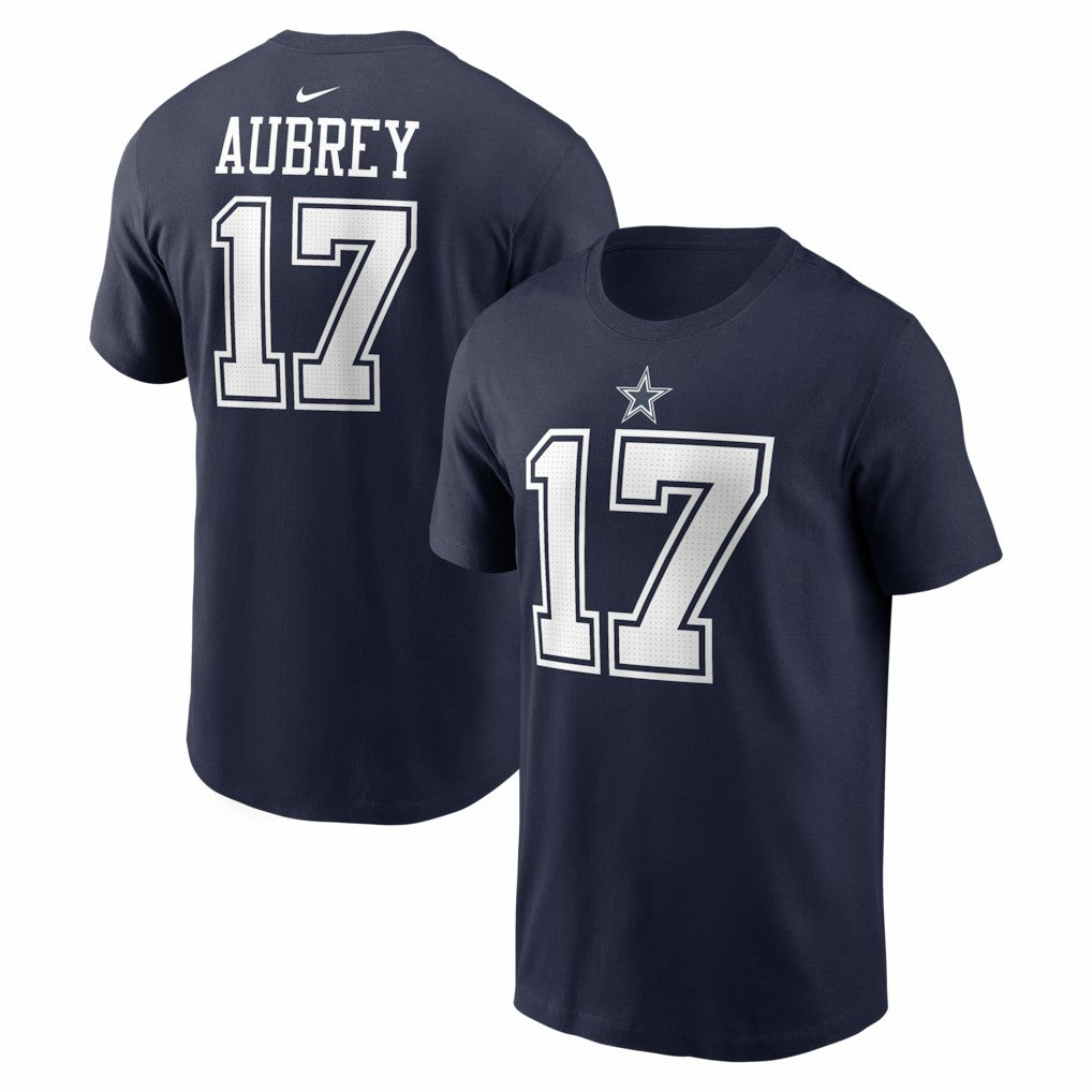 Brandon Aubrey Dallas Cowboys Name & Number T-Shirt - Navy T-shirts