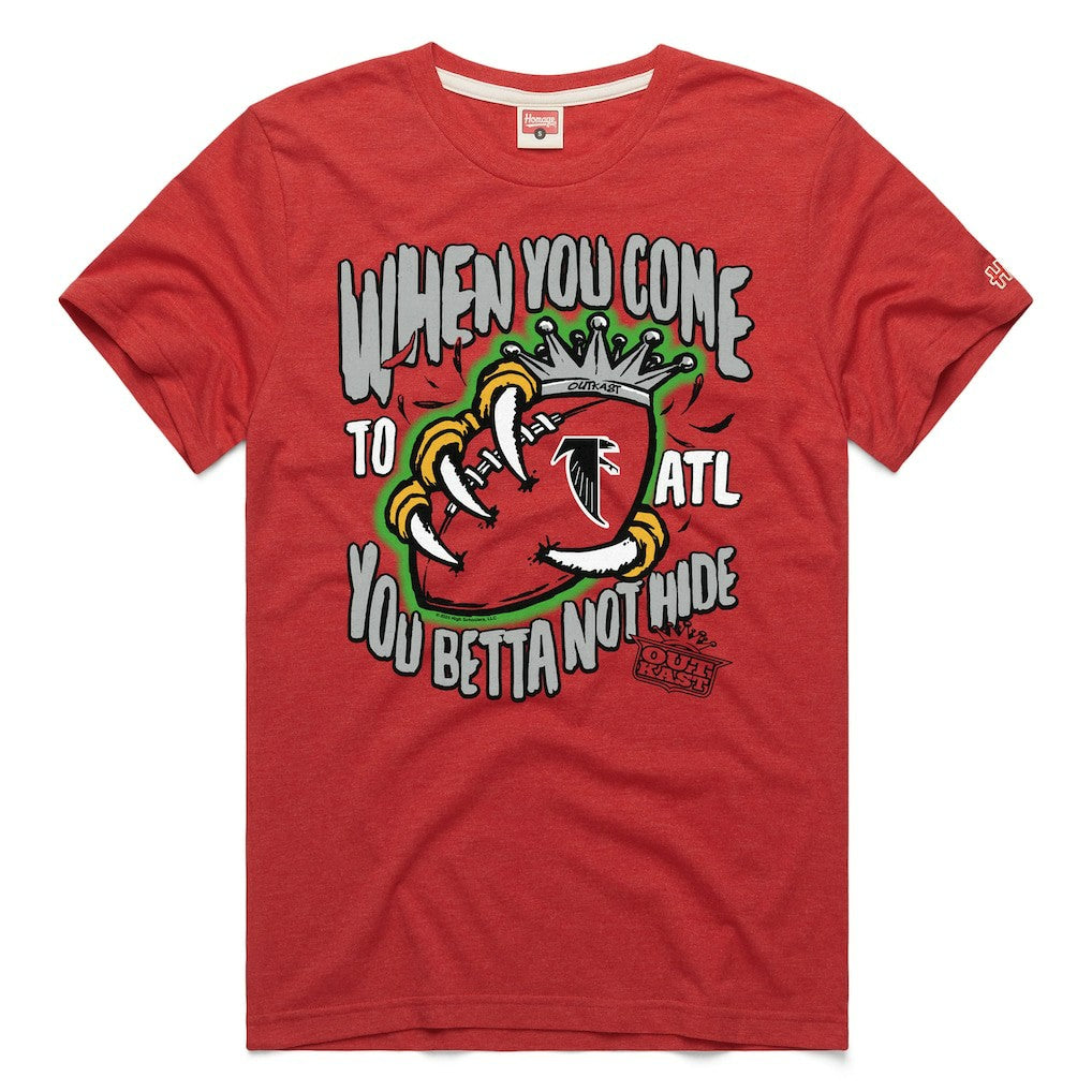 Atlanta Falcons x OutKast Homage Unisex You Betta Not Hide Tri-Blend T-Shirt - Red T-shirts