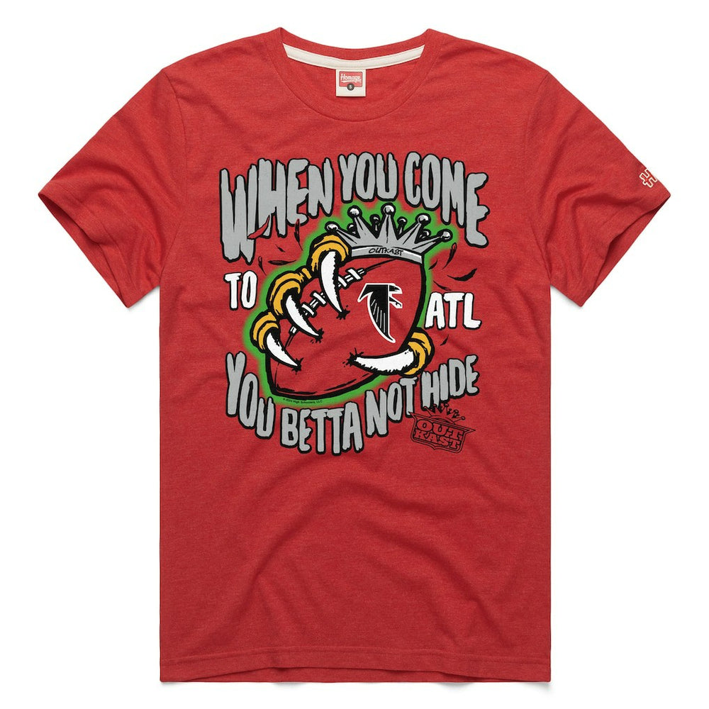 Atlanta Falcons x OutKast Homage Unisex You Betta Not Hide Tri-Blend T-Shirt - Red T-shirts