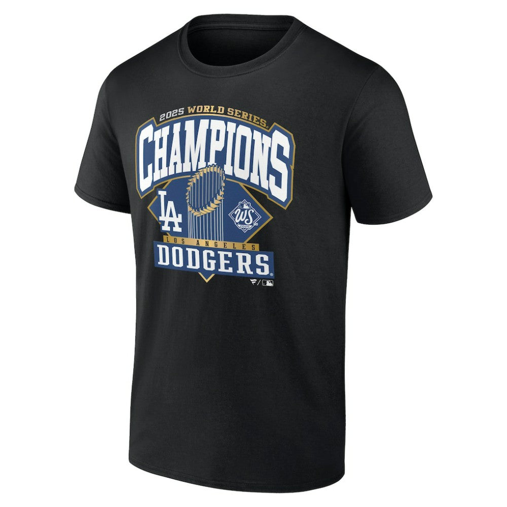 Los Angeles Dodgers 2025 World Series Champions Custom Name & Number T-Shirt - Black T-shirts