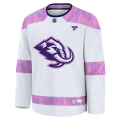 Utah Mammoth Fanatics Hockey Fights Cancer Survivor Practice Jersey - White | US 203564949