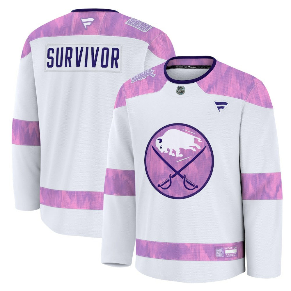 Buffalo Sabres Fanatics Hockey Fights Cancer Survivor Practice Jersey - White | US 203564956