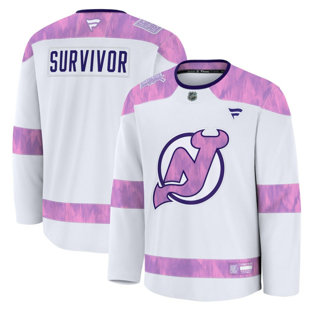 New Jersey Devils Fanatics Hockey Fights Cancer Survivor Practice Jersey - White | US 203564964