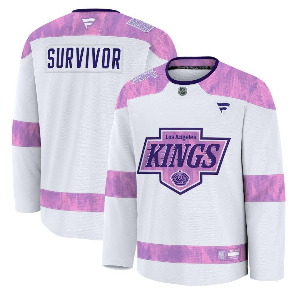 Los Angeles Kings Fanatics Hockey Fights Cancer Survivor Practice Jersey - White | US 203564965