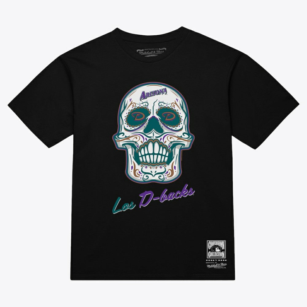 Arizona Diamondbacks Mitchell & Ness Women's Sugar Skull Boxy T-Shirt - Black T-shirts