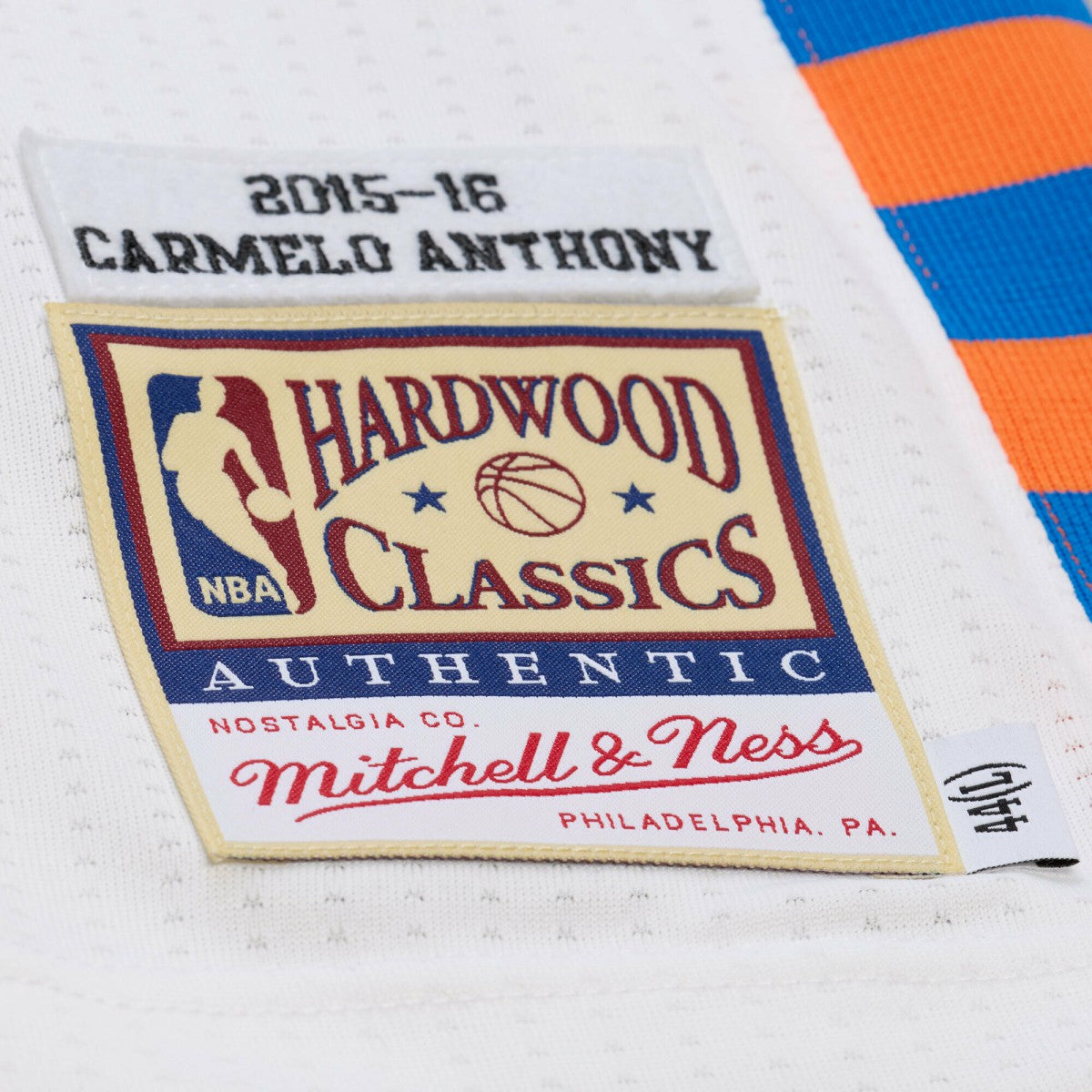 Carmelo Anthony New York Knicks 2015-16 Hardwood Classics Authentic Jersey White - Mitchell & Ness