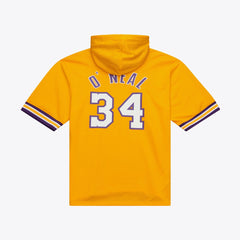 Shaquille O'Neal Los Angeles Lakers Mesh Name & Number Short Sleeve Hoodie Gold - Mitchell & Ness outlet