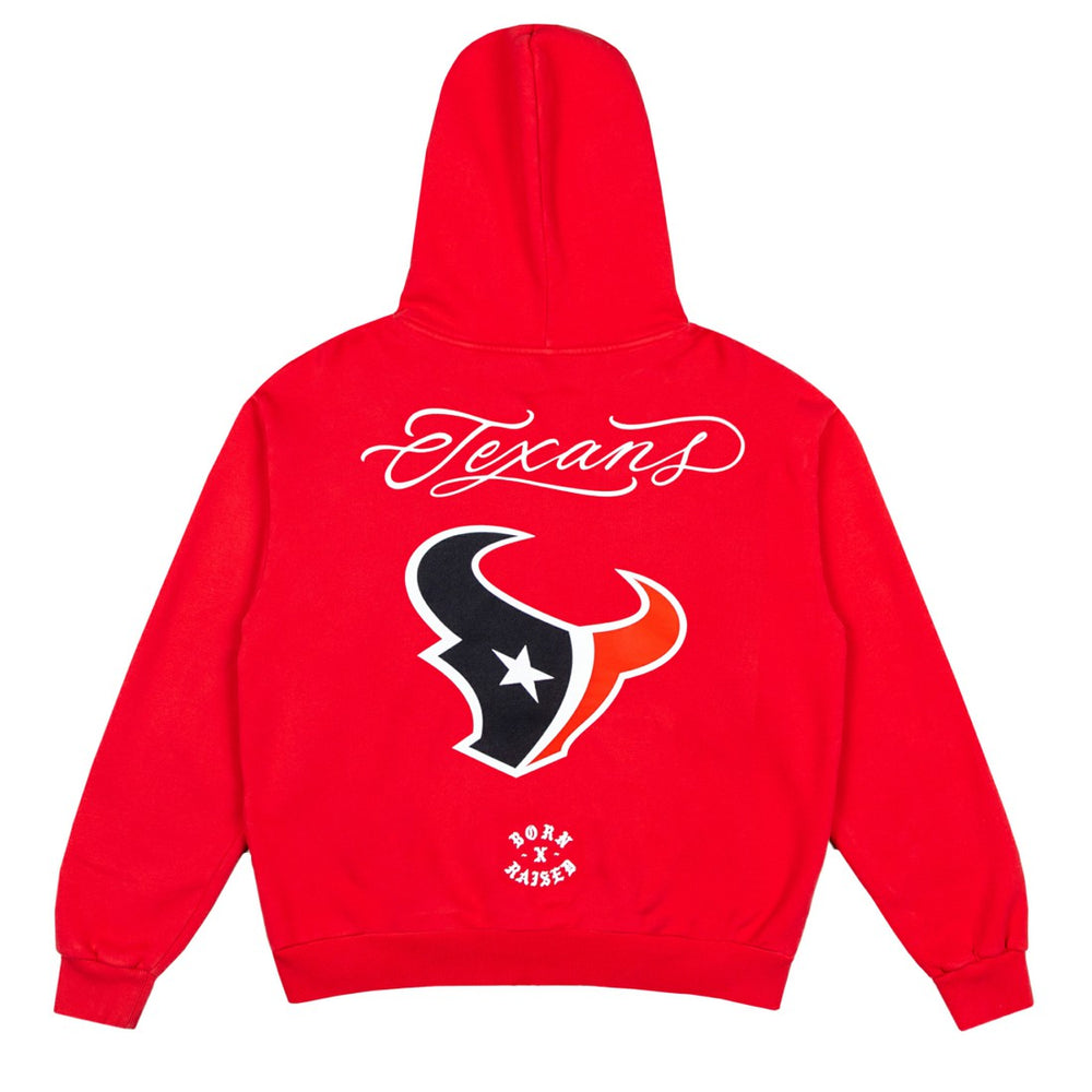 Houston Texans Born x Raised Unisex Fine Line Hoodie - Red Hoodies