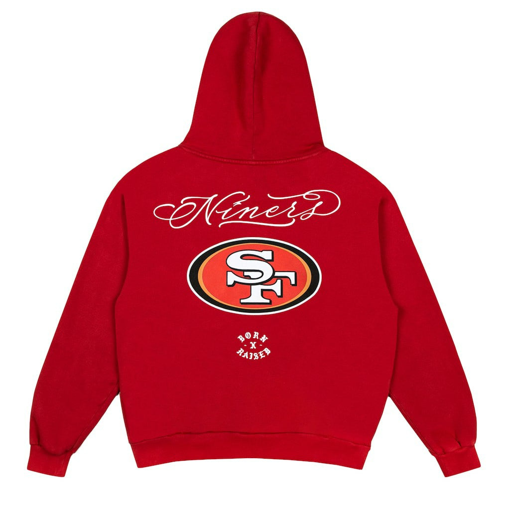 San Francisco 49ers Born x Raised Unisex Fine Line Hoodie - Scarlet Hoodies