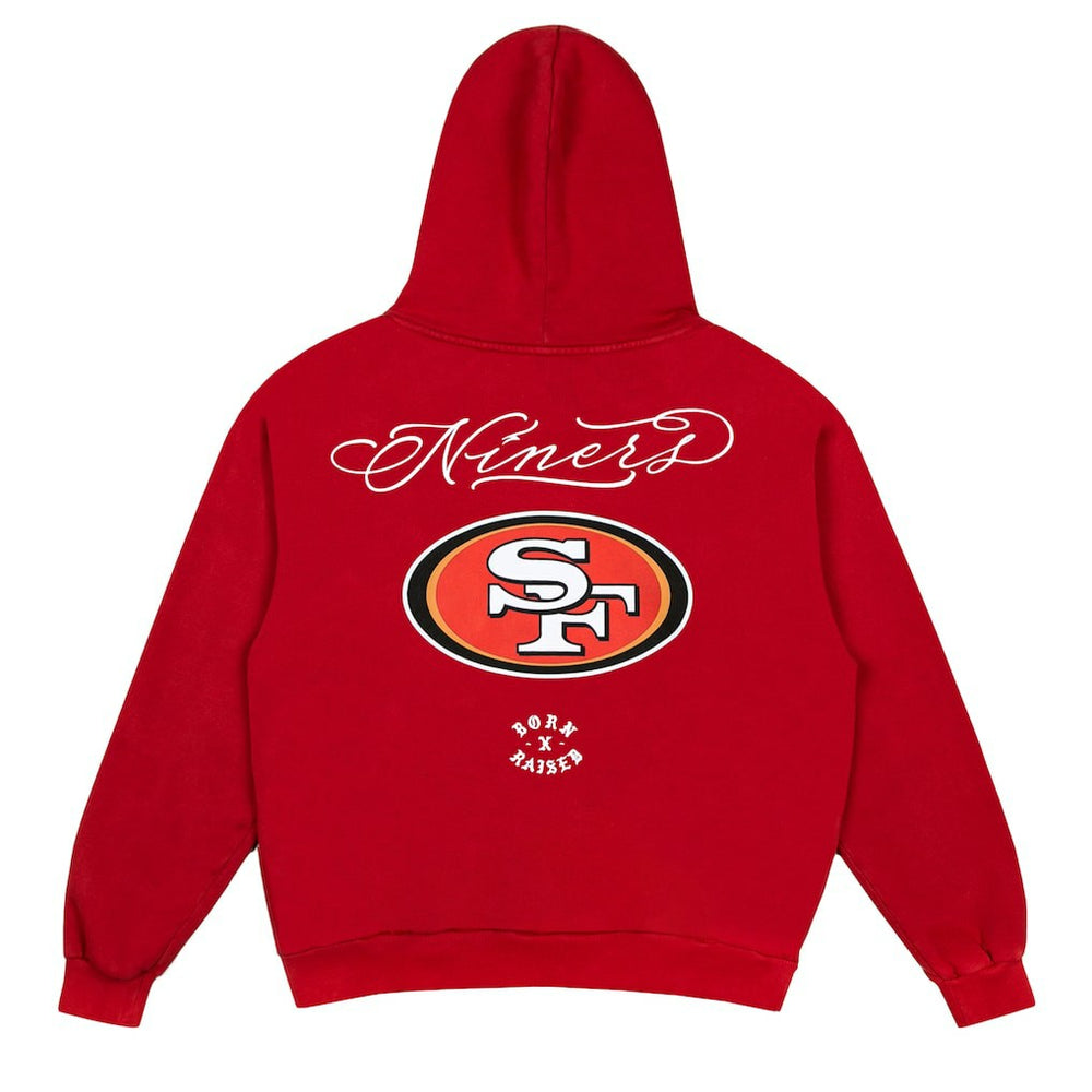 San Francisco 49ers Born x Raised Unisex Fine Line Hoodie - Scarlet Hoodies