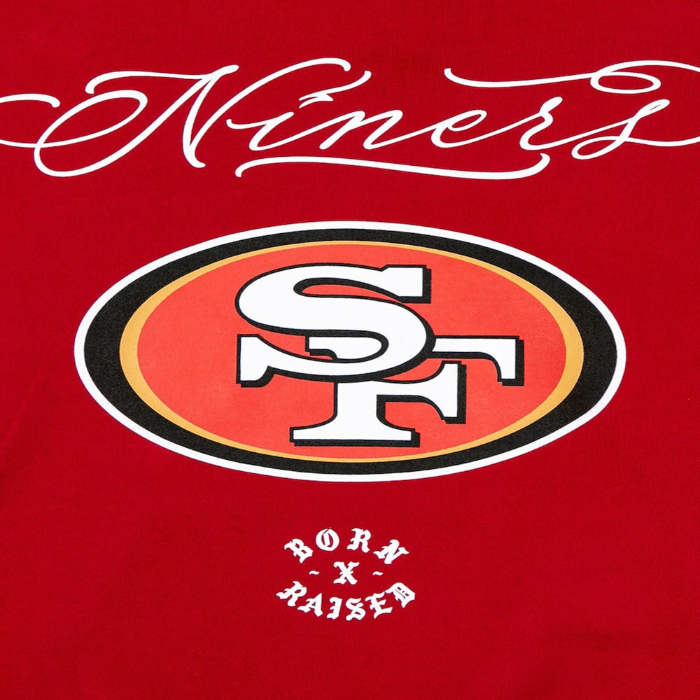 San Francisco 49ers Born x Raised Unisex Fine Line Hoodie - Scarlet Hoodies