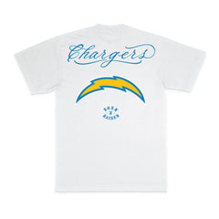 Los Angeles Chargers Born x Raised Unisex Fine Line T-Shirt - White T-shirts